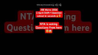 JEE Mains 2026 2 April Shift-1 Trigonometry Question solved in seconds #shorts