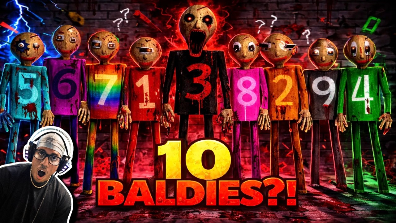 I Faced 10 Baldies at Once… PANIC! (Baldi's Basics) - YouTube