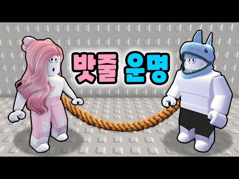 로블록스 서로의 몸을 묶은 밧줄에 모든 운명이 달려있어요 민또 경또 