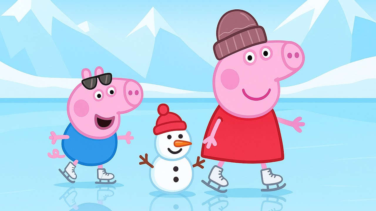 Peppa & George Go Ice Skating! ⛸️☃️ Winter Fun Begins! | Funny Peppa Pig Animation