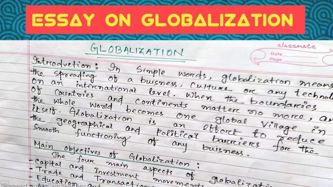 globalization essay writing