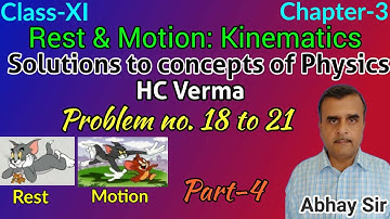 Solutions to concepts of Physics (HC Verma) Problem no.18 to 21(Part-4), Chapter 3 (Volume 1)