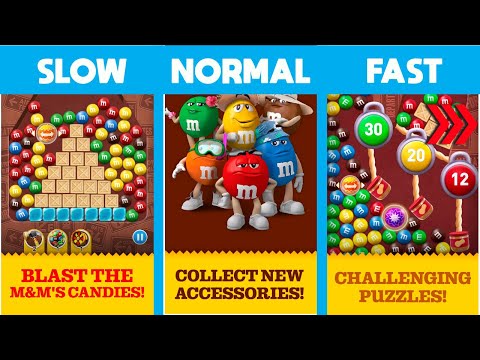 M&M’S Adventure – Puzzle Games | M&M game | M&M’S Adventure – Puzzle Games slow vs normal vs fast