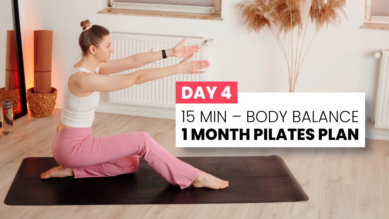 ДЕНЬ 4 - 30 ДНЕЙ ПИЛАТЕС ПЛАН | 15 Мин Баланс Тела и Сильные Ноги | Супер Начинающие