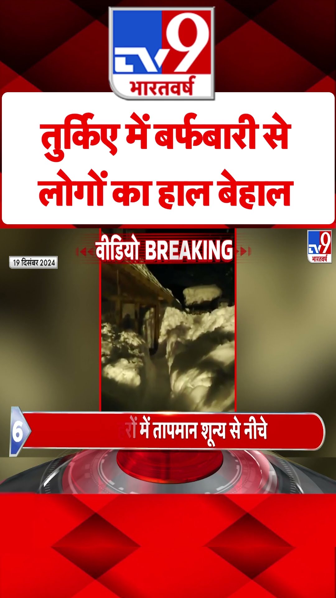Turkey News: तुर्किए में बर्फबारी से लोगों का हाल बेहाल | #shorts