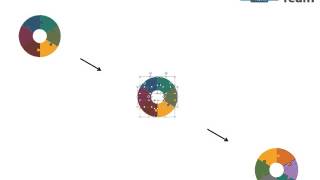 six staged puzzle circle timeline chart flat powerpoint design