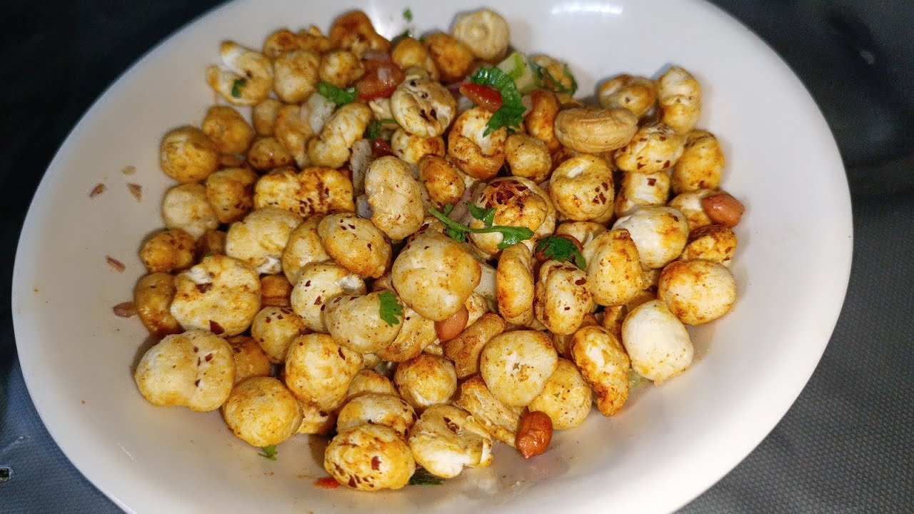 Makhana Chaat Makhana Chaat For Weight Loss Healthy Snacks Recipe