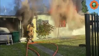 Firefighters put out large blaze inside Miami-Dade home