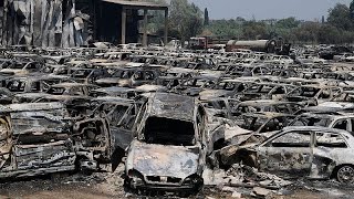 Yunanistan Kuvvetli Rüzgarlarla Yayılan Birçok Yangınla Mücadele Ediyor