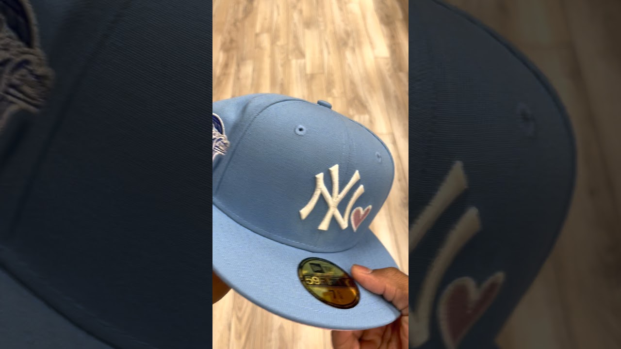 in Sky Blue the World New Fitted Love Yankees Hat 1998 York Un Pink Glow YouTube - Series Era New 59Fifty Dark