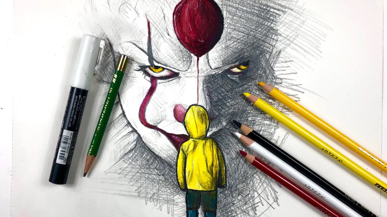 IT: How to Draw PENNYWISE, Step by Step