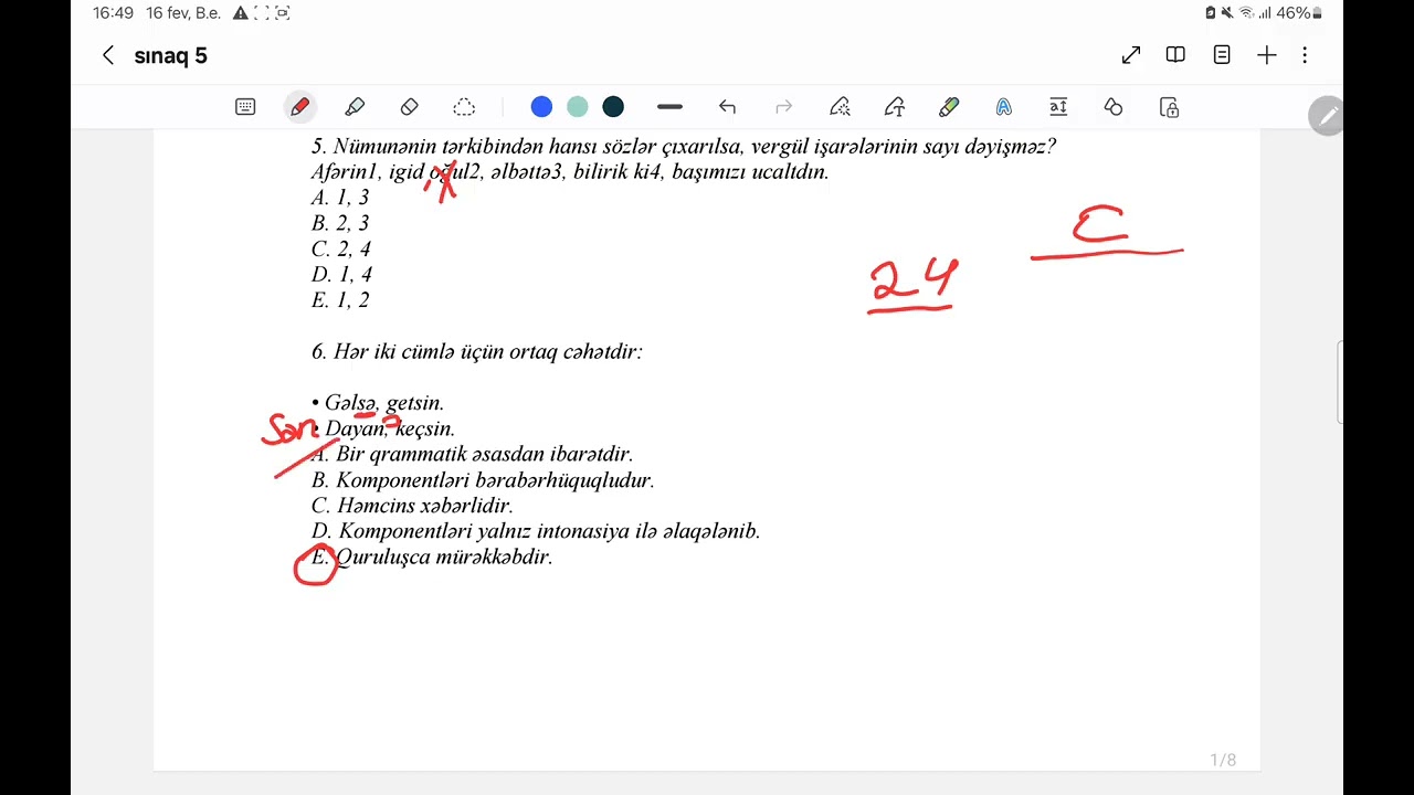 OTK  Buraxılış SINAQ 5. Azərbaycan dili suallarının izahı