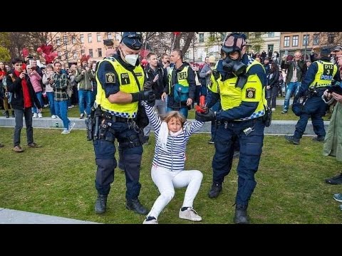 Demonstration i centrala Stockholm