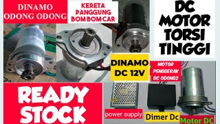 TEST DC MOTOR 12V TORSI TINGGI PENGGERAK ODONG ODONG KERETA PANGGUNG DINAMO DC MOTOR DC