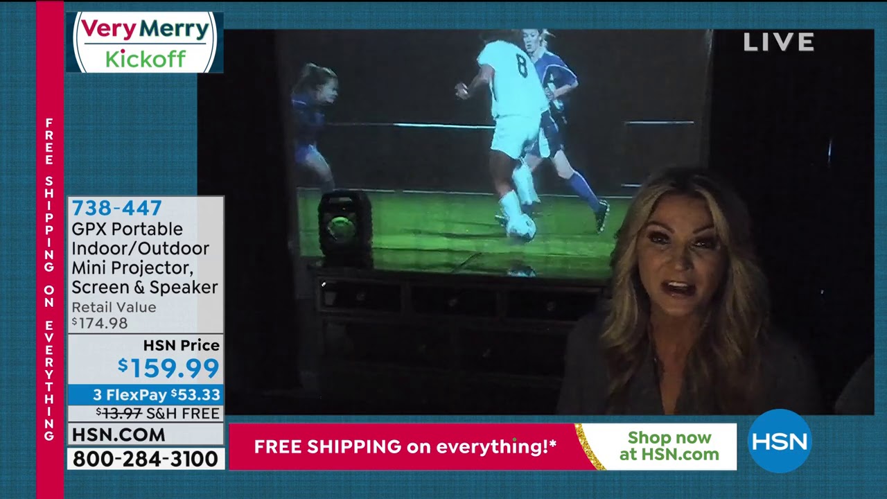 GPX PJ308VP Portable Indoor/Outdoor Mini Projector, Scre...