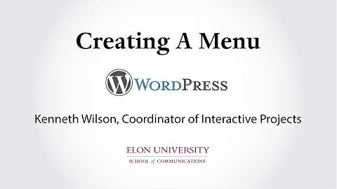 WordPress e-Portfolio - Menu Video