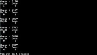 Bulls and Cows game in C screenshot 5