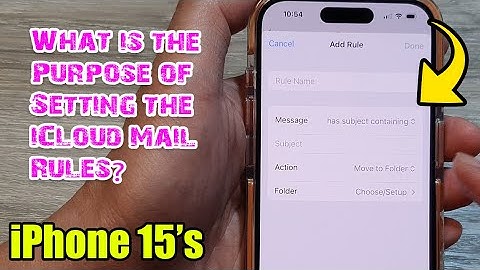 What is the Purpose of Setting the iCloud Mail Rules? (iPhone & iPhone 15