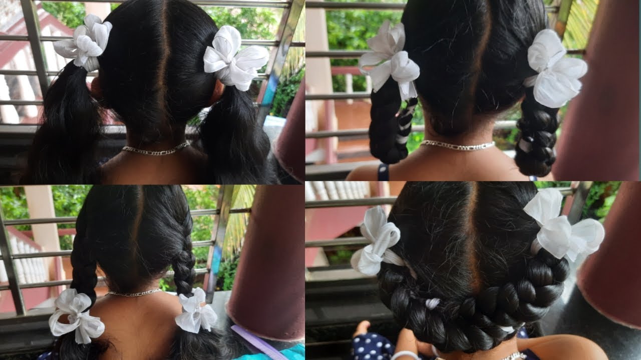 Ribbon hairstyle for short hair/how to tie ribbon in hair/ribbon
