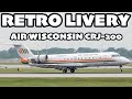 NEW RETRO LIVERY! Air Wisconsin RETRO JET CRJ-200LR in Montreal (YUL/CYUL)