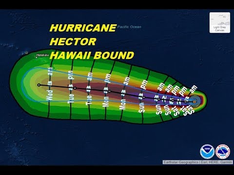 severe thunderstorms warning Hurricane Hector heading west toward Hawaii