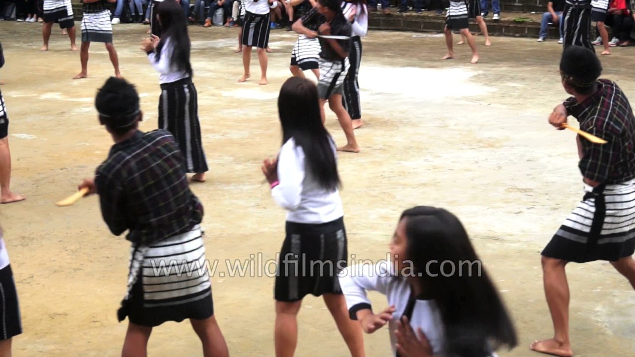 Sarlamkai war victory dance being performed in Mizoram