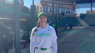 Marshall Softball: Coach Morgan Zerkle - Ava Blake, Sydni Burko, Diamond Leslie (Post-Iowa)