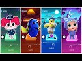 Sheriff Labrador🆚 Dori 🆚 Spongebob 🆚Little Angel . 🎶 Who Will Win ? 🎯🔥 - Tiles Hop EDM Rush!
