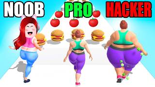 วิ่งแล้วผอม NOOB vs PRO vs HACKER in Body Boxing Race 3D All Levels screenshot 2