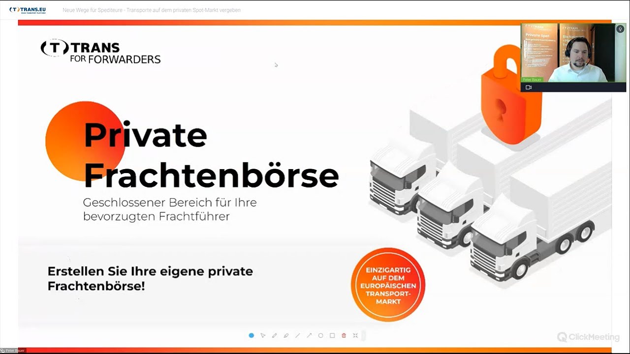 Sichere Transportvergabe mit der privaten Frachtenbörse | Trans.eu Webinar