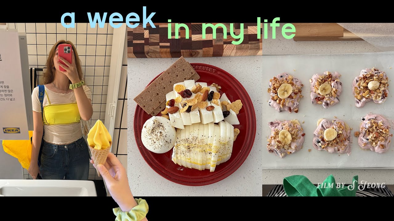 vlog. 강동 이케아 쇼핑, 여름 디저트 만들기 (그릭참외, 부라타 참외 샐러드, 체리 요거트 초콜릿