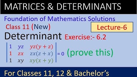 Determinant class 11 solutions | foundations of mathematics class 11 |determinant without expansion