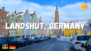 Landshut, Germany 4K Winter Walking Tour (2023)