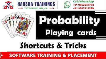 PROBABILITY || CARDS PROBLEMS || SHORT CUT TRICKS || Harsha trainings