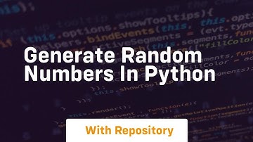 Generate random numbers in python
