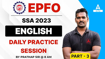 EPFO SSA 2023 Daily Practice Session For English | Part 3 | Adda247 Tamil