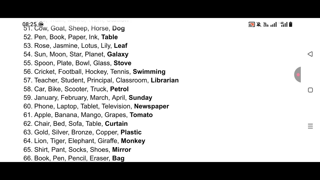 Verbal Intelligence Test (Choose Odd Men Out) | PMA/AFNS/GDP/TCC/LCC/NAVY/PAF