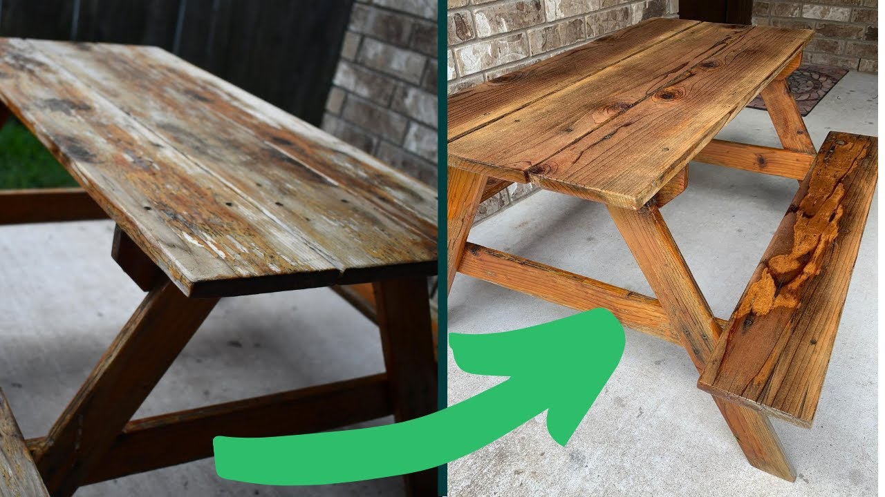 Satisfying Refinishing Old Picnic Table From To New You - How To Sand And Restain A Picnic Table Satisfying Refinishing Old Picnic Table From To New You - How To Sand And Restain A Picnic Table