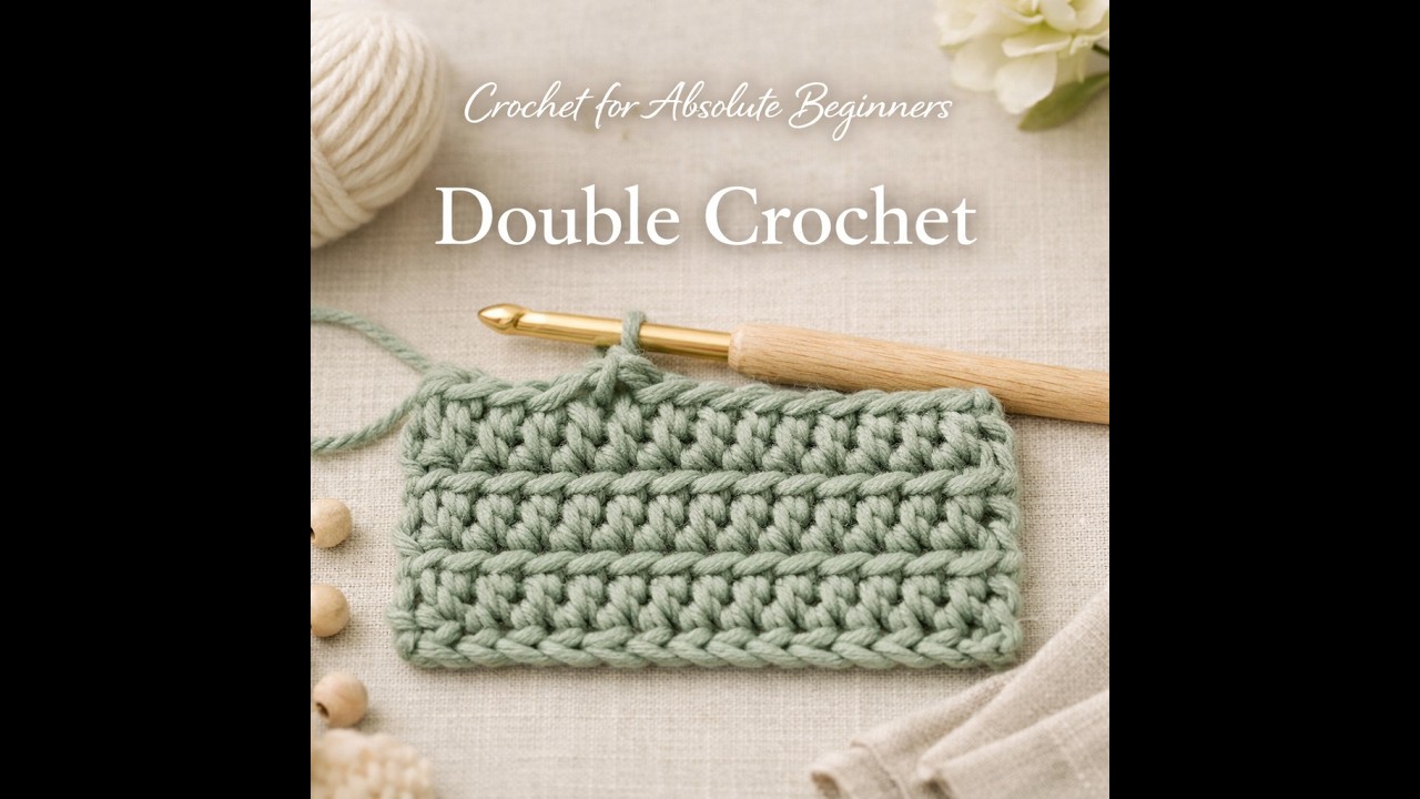 Crochet for Absolute Beginners: How to Double Crochet (Step-by-Step Tutorial) 🧶