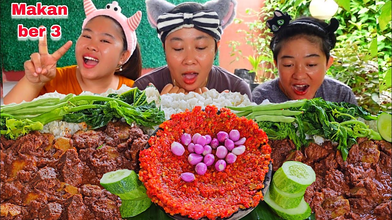 RENDANG DAGING JENGKOL ,SAMBEL LALAPAN BERSAMA KIKI DAN WAY .