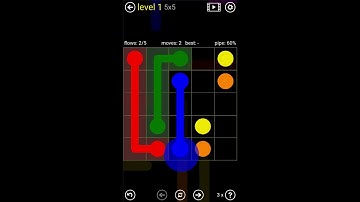 FLOW FREE || REGULAR PACK || 5X5 - EASY || LEVEL - 1