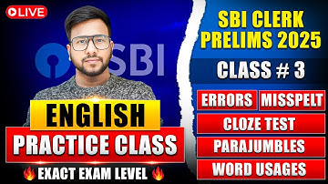 SBI CLERK Prelims Paper English | Exact Clerk Level Practice Class -3 | SBI Clerk PYQs | Varun Sir
