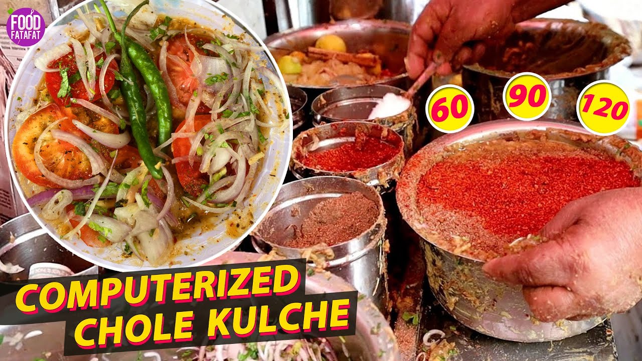 SUPER SPICY Computerized Chole Kulche in Delhi | Laxmi Nagar East Delhi Food | Street Food India | Food Fatafat