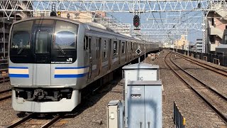 JR市川駅を入線.発車する列車パート2。