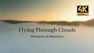 Flying Through Clouds | Flying Above Clouds with Wind Audio |Sleep, Study, Focus | 3HOURS | 4K