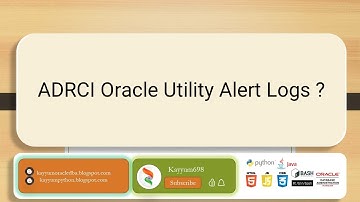 ADRCI Oracle utility alert logs ? #oracle