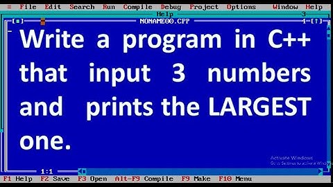 Write a program in C++ that input 3 numbers and   prints the LARGEST one.