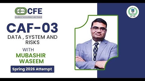 Lectue No.1 | CAF-3 DSR | Sir Mubashir Waseem | Spring 2026 | CFE College