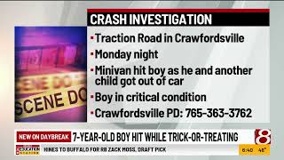 7-year-old boy hit while trick-or-treating in Crawfordsville