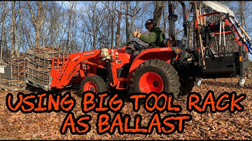 #166 Moving Firewood IBC Totes with Big Tool Rack as Ballast